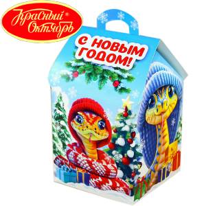 Сладкий подарок на Новый Год в картонной упаковке весом 600 грамм по цене 654 руб в Стародубе