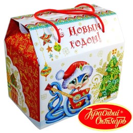 Детский новогодний подарок в картонной упаковке весом 950 грамм по цене 1108 руб в Стародубе
